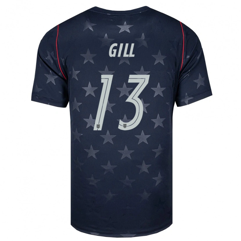 Danxen Män Usa Adrian Gill #13 Svart Vit Röd Bortatröja Matchtröjor 26-28 Tröjor T-Tröja