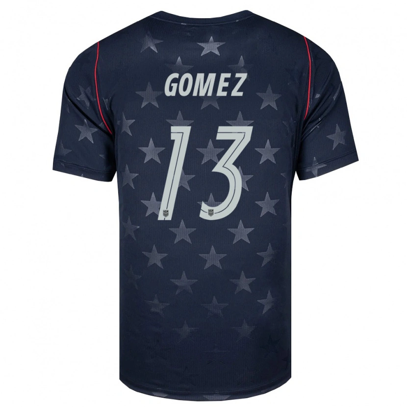 Danxen Män Usa Jonathan Gomez #13 Svart Vit Röd Bortatröja Matchtröjor 26-28 Tröjor T-Tröja