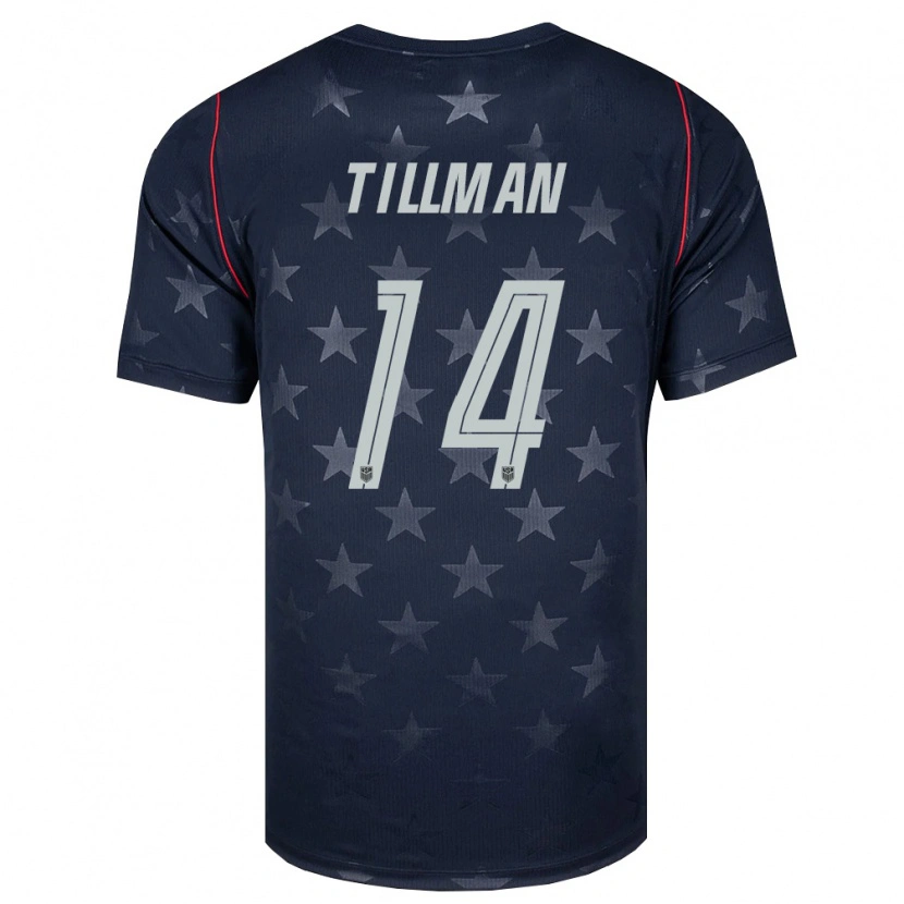 Danxen Män Usa Timothy Tillman #14 Svart Vit Röd Bortatröja Matchtröjor 26-28 Tröjor T-Tröja