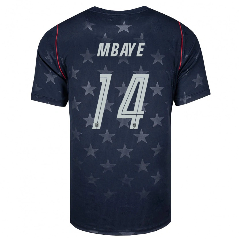 Danxen Män Usa Astin Mbaye #14 Svart Vit Röd Bortatröja Matchtröjor 26-28 Tröjor T-Tröja