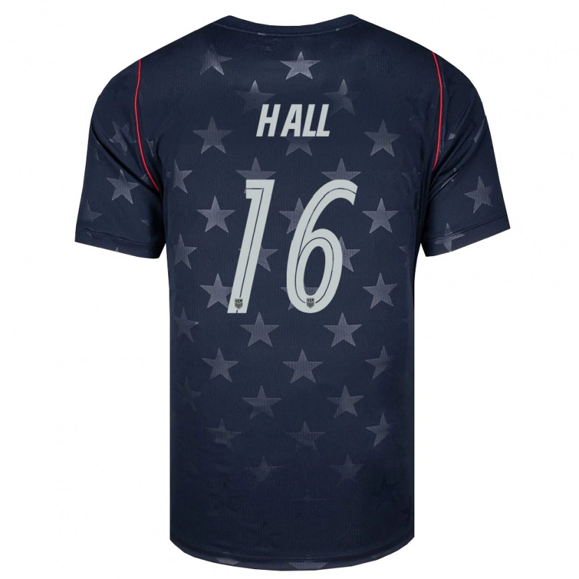 Danxen Män Usa Julian Hall #16 Svart Vit Röd Bortatröja Matchtröjor 26-28 Tröjor T-Tröja