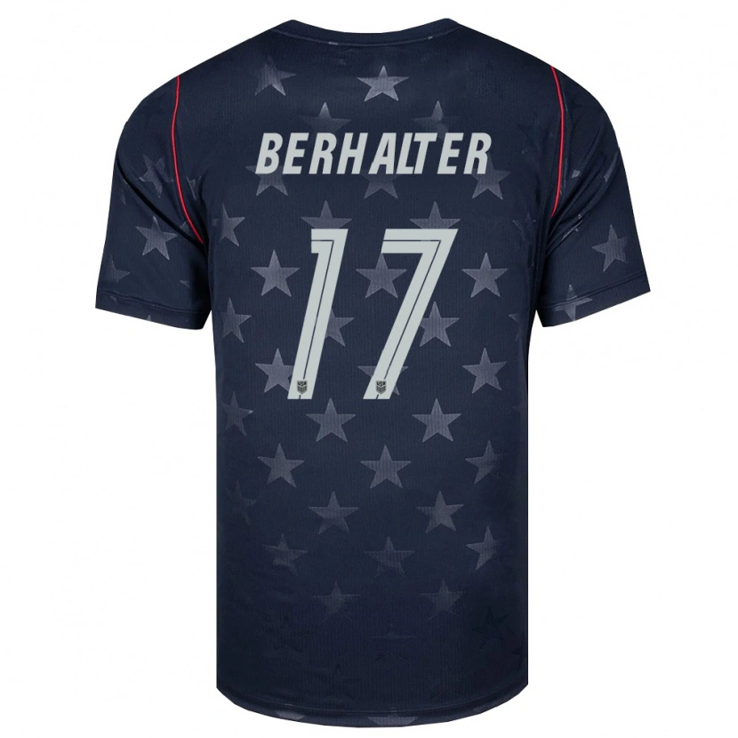 Danxen Män Usa Sebastian Berhalter #17 Svart Vit Röd Bortatröja Matchtröjor 26-28 Tröjor T-Tröja