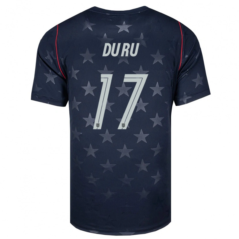 Danxen Män Usa Leo Duru #17 Svart Vit Röd Bortatröja Matchtröjor 26-28 Tröjor T-Tröja