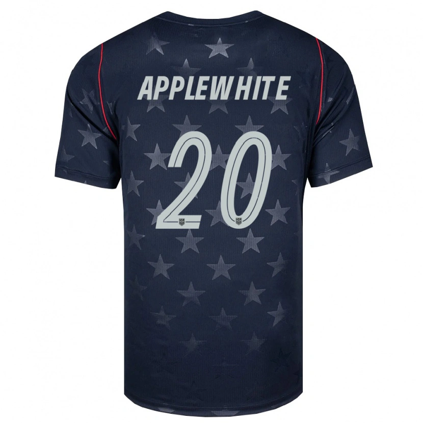 Danxen Män Usa Christopher Applewhite #20 Svart Vit Röd Bortatröja Matchtröjor 26-28 Tröjor T-Tröja