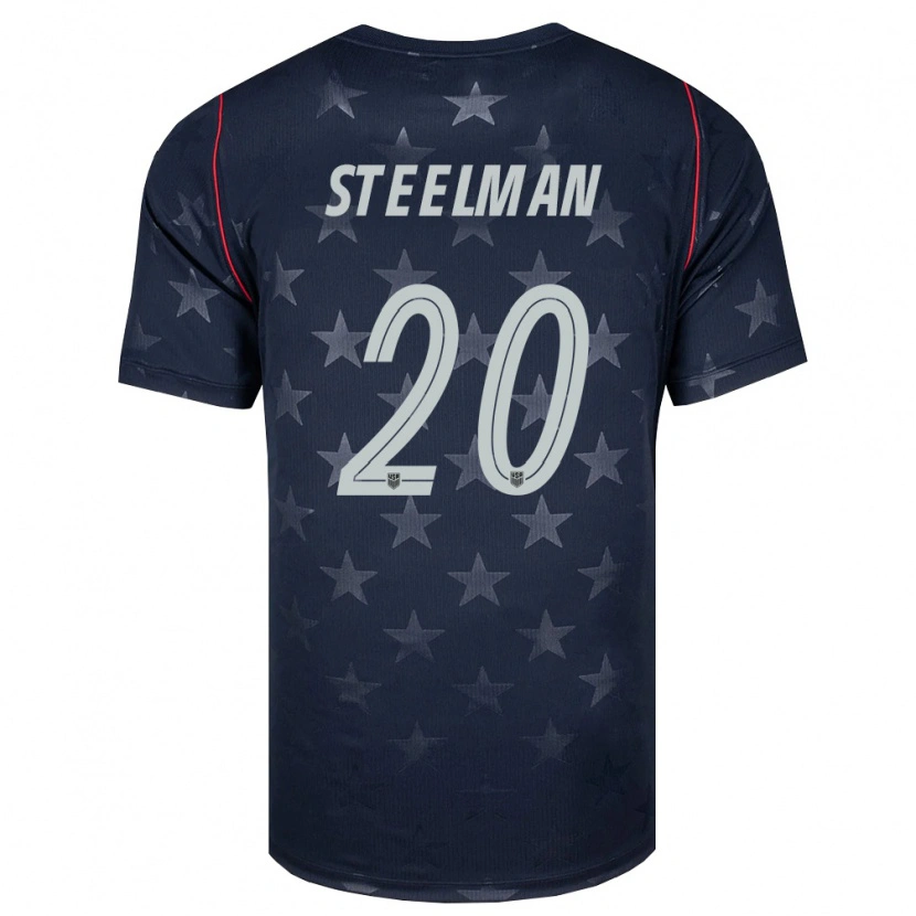 Danxen Män Usa Max Steelman #20 Svart Vit Röd Bortatröja Matchtröjor 26-28 Tröjor T-Tröja