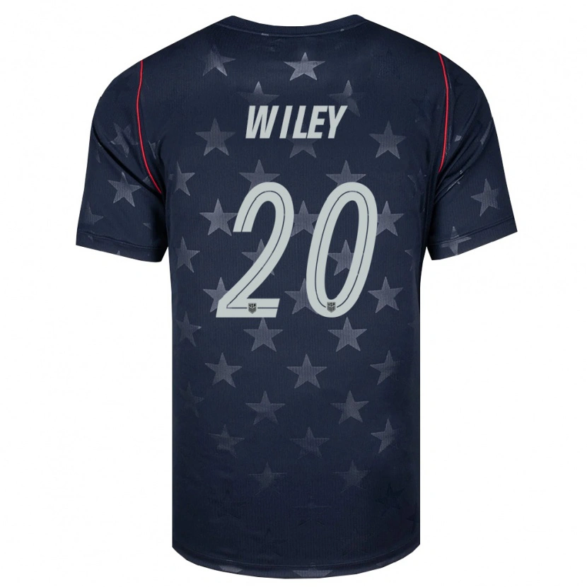 Danxen Män Usa Caleb Wiley #20 Svart Vit Röd Bortatröja Matchtröjor 26-28 Tröjor T-Tröja