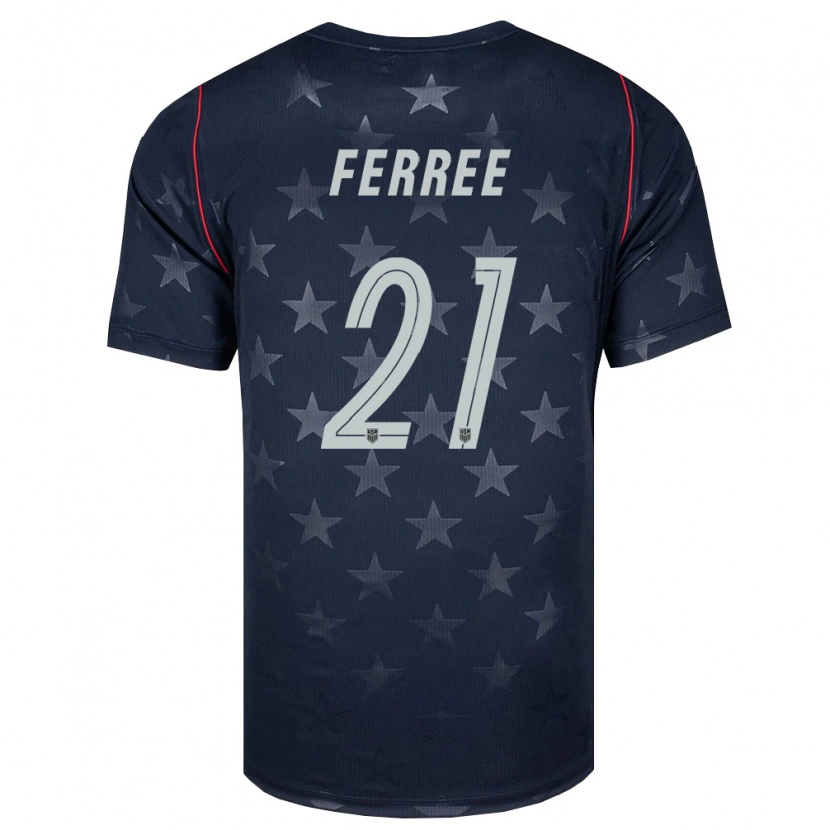 Danxen Män Usa Duran Ferree #21 Svart Vit Röd Bortatröja Matchtröjor 26-28 Tröjor T-Tröja