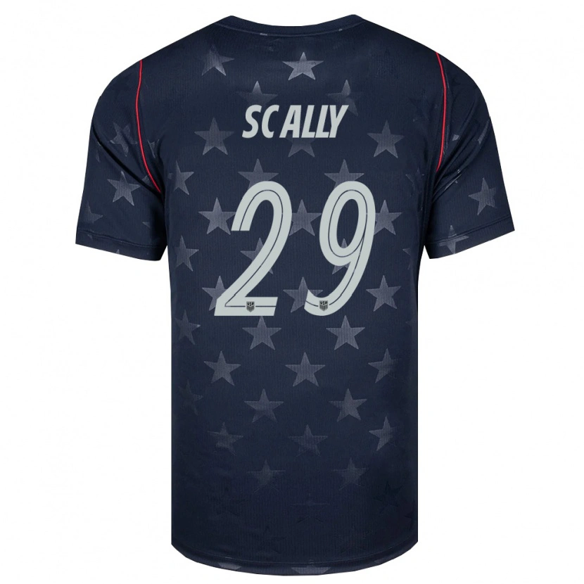 Danxen Män Usa Joseph Scally #29 Svart Vit Röd Bortatröja Matchtröjor 26-28 Tröjor T-Tröja