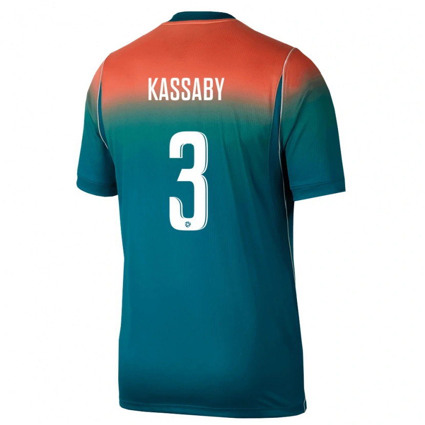 Danxen Män Australien Zayd Kassaby #3 Grön Rosa Bortatröja Matchtröjor 26-28 Tröjor T-Tröja