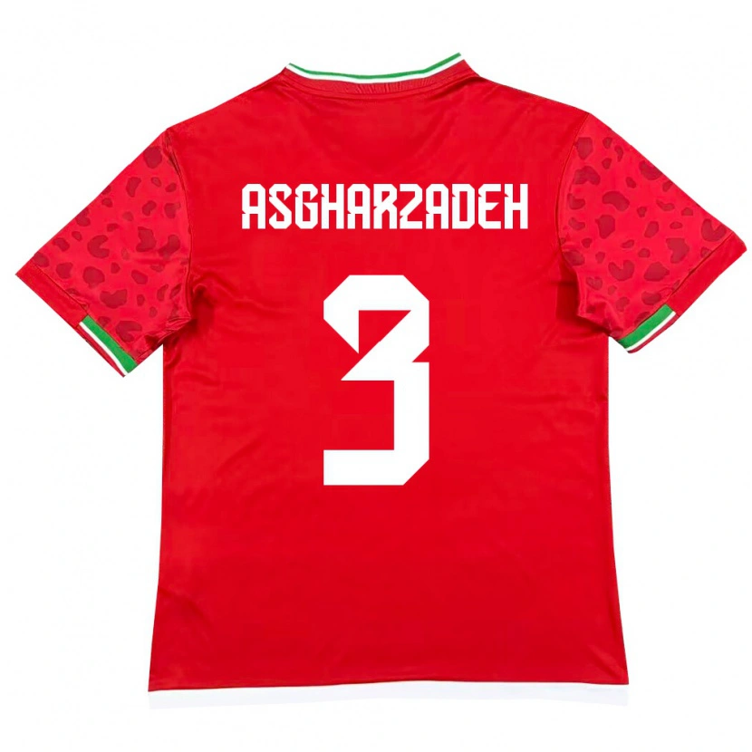 Danxen Män Iran Ali Asgharzadeh #3 Röd Vit Bortatröja Matchtröjor 26-28 Tröjor T-Tröja