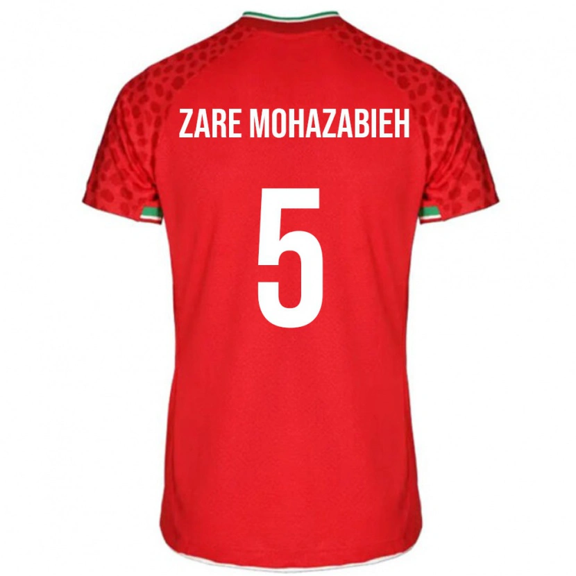 Danxen Män Iran Mohammadmehdi Zare #5 Röd Vit Bortatröja Matchtröjor 26-28 Tröjor T-Tröja
