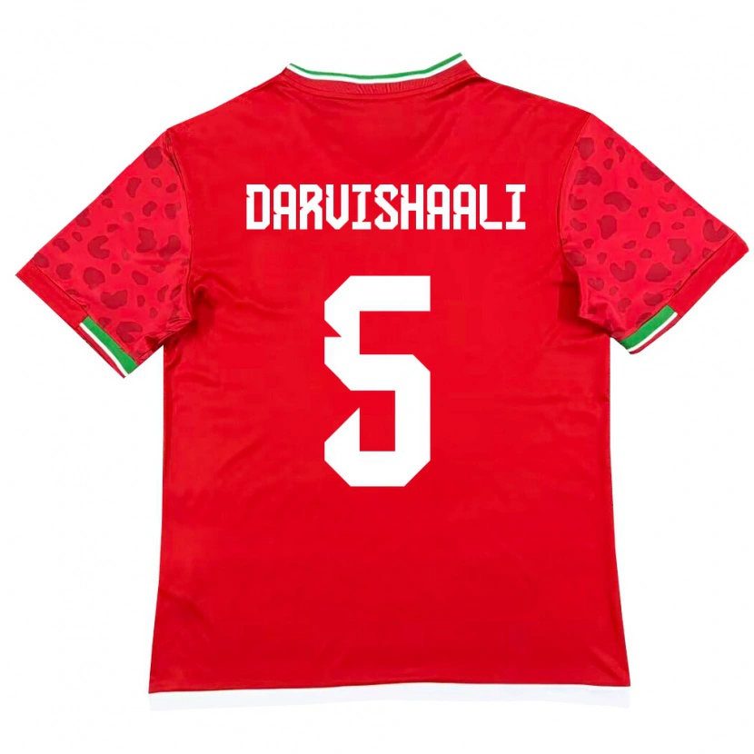 Danxen Män Iran Erfan Darvishaali #5 Röd Vit Bortatröja Matchtröjor 26-28 Tröjor T-Tröja