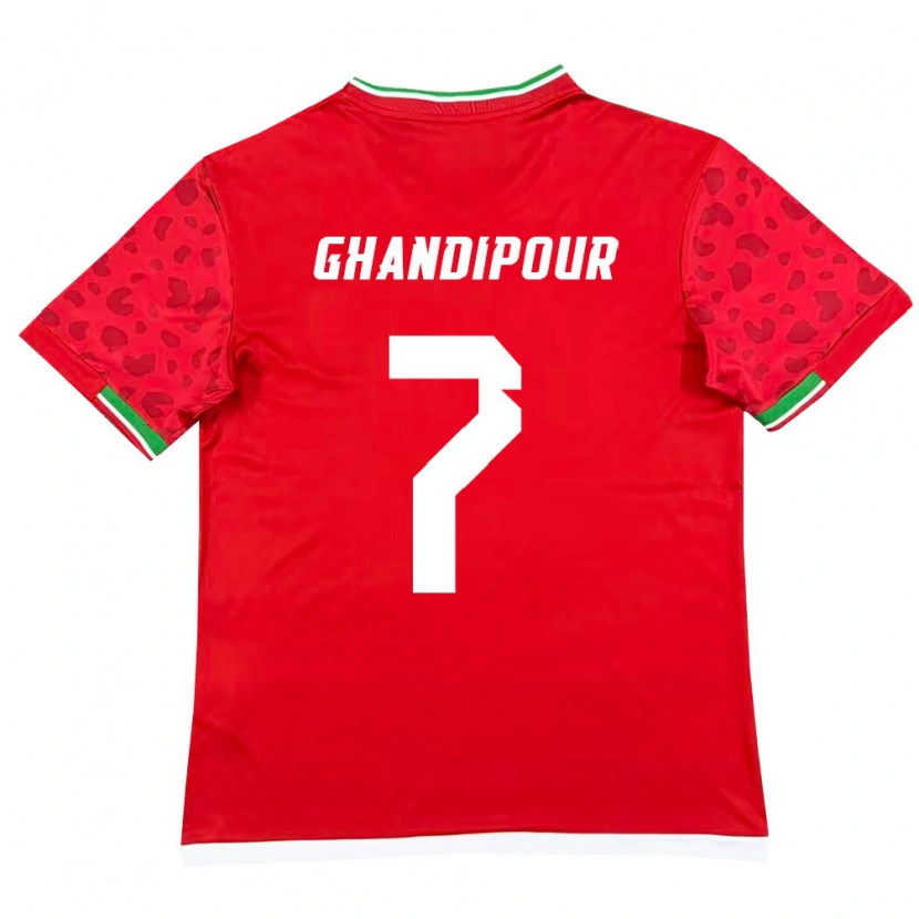 Danxen Män Iran Reza Ghandipour #7 Röd Vit Bortatröja Matchtröjor 26-28 Tröjor T-Tröja