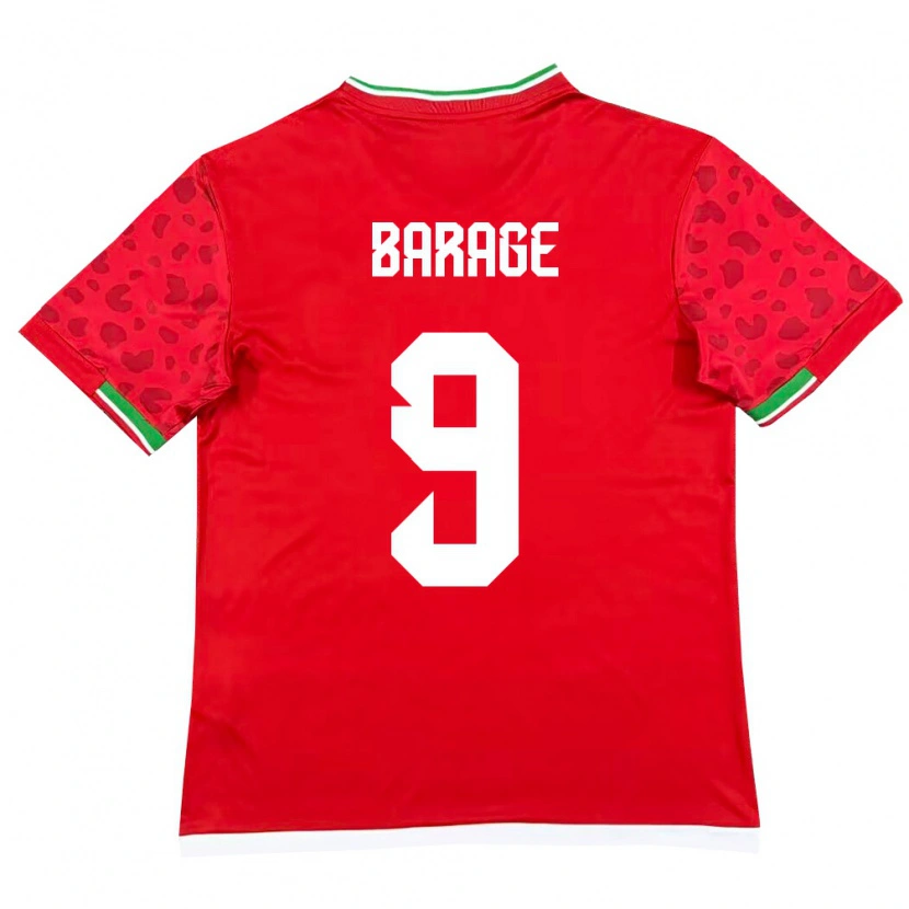Danxen Män Iran Yaghoub Barage #9 Röd Vit Bortatröja Matchtröjor 26-28 Tröjor T-Tröja