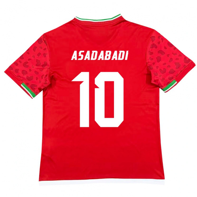 Danxen Män Iran Alireza Asadabadi #10 Röd Vit Bortatröja Matchtröjor 26-28 Tröjor T-Tröja
