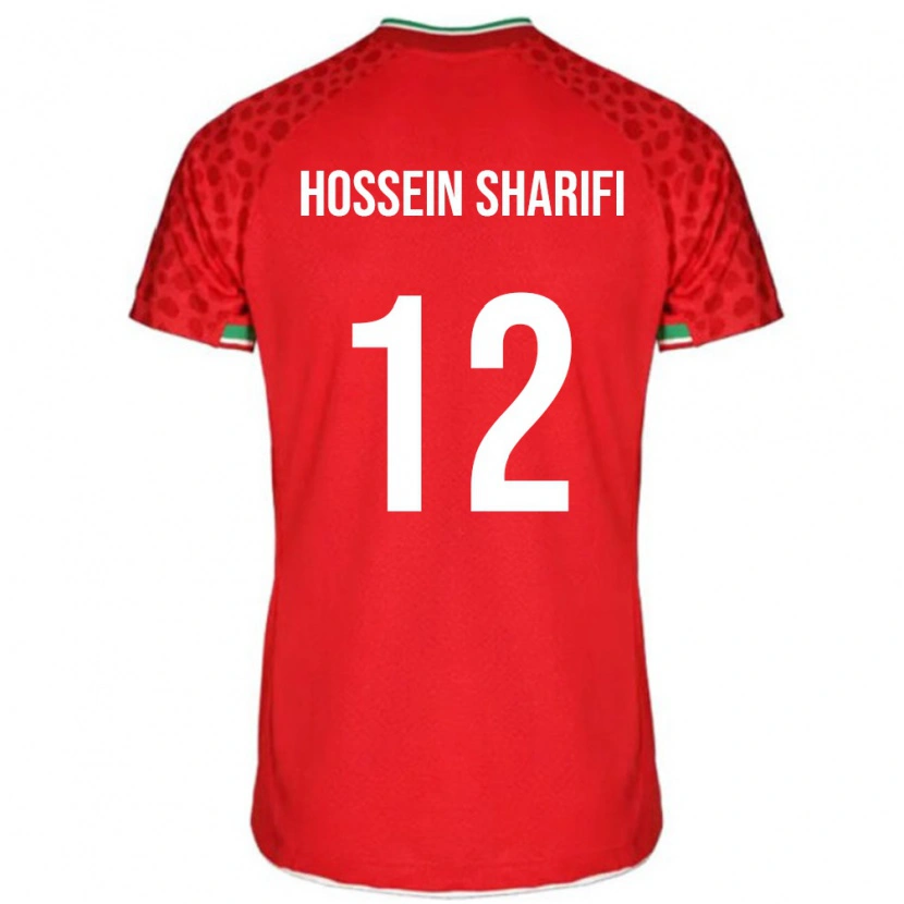 Danxen Män Iran Mohammad Hossein Sharifi #12 Röd Vit Bortatröja Matchtröjor 26-28 Tröjor T-Tröja