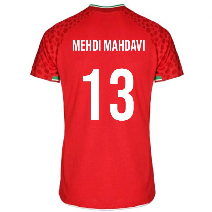Danxen Män Iran Seyed Mehdi Mahdavi #13 Röd Vit Bortatröja Matchtröjor 26-28 Tröjor T-Tröja