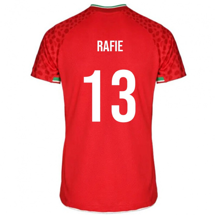Danxen Män Iran Abbas Rafie #13 Röd Vit Bortatröja Matchtröjor 26-28 Tröjor T-Tröja