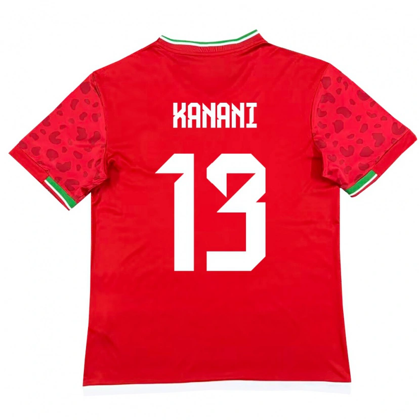 Danxen Män Iran Hossein Kanani #13 Röd Vit Bortatröja Matchtröjor 26-28 Tröjor T-Tröja