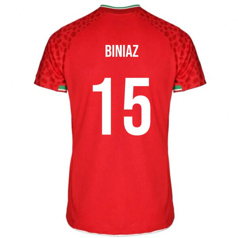 Danxen Män Iran Mohammad Biniaz #15 Röd Vit Bortatröja Matchtröjor 26-28 Tröjor T-Tröja