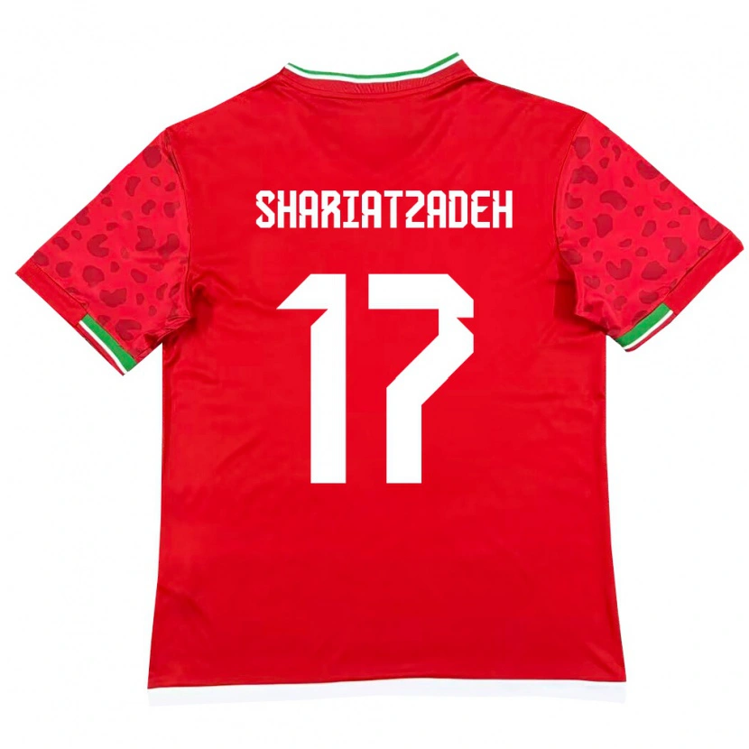 Danxen Män Iran Ahmad Shariatzadeh #17 Röd Vit Bortatröja Matchtröjor 26-28 Tröjor T-Tröja