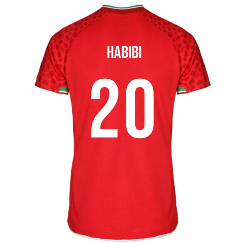 Danxen Män Iran Abbas Habibi #20 Röd Vit Bortatröja Matchtröjor 26-28 Tröjor T-Tröja