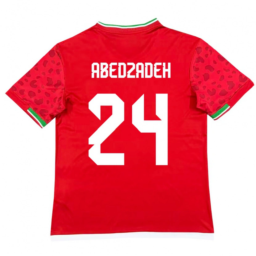 Danxen Män Iran Amir Abedzadeh #24 Röd Vit Bortatröja Matchtröjor 26-28 Tröjor T-Tröja
