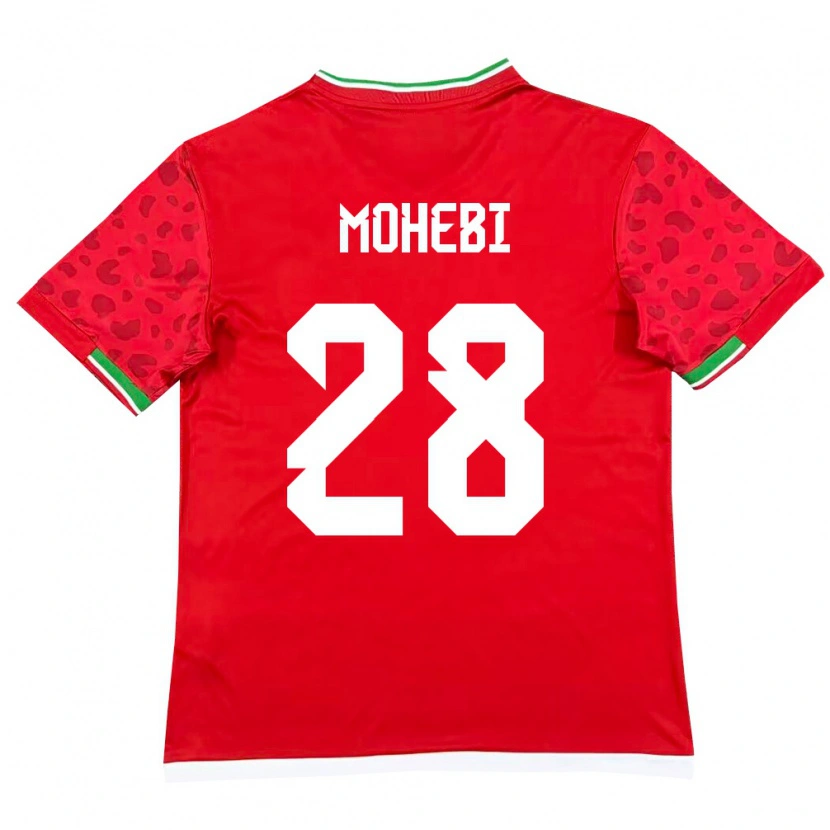Danxen Män Iran Mohammadmehdi Mohebi #28 Röd Vit Bortatröja Matchtröjor 26-28 Tröjor T-Tröja