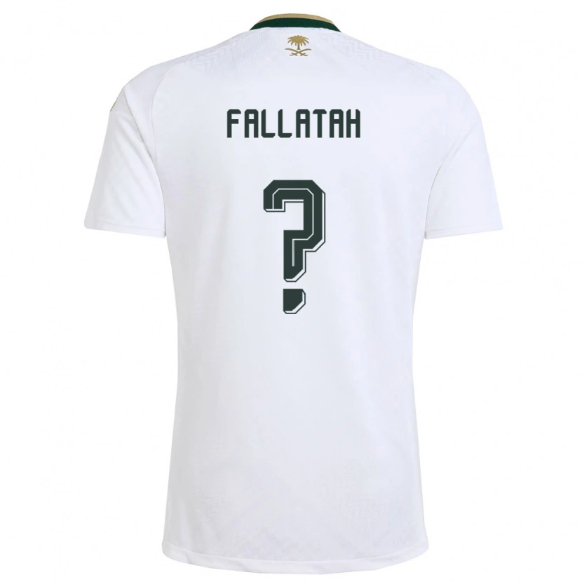 Danxen Män Saudi-Arabien Mohammed Fallatah #0 Vit Grön Guld Bortatröja Matchtröjor 26-28 Tröjor T-Tröja