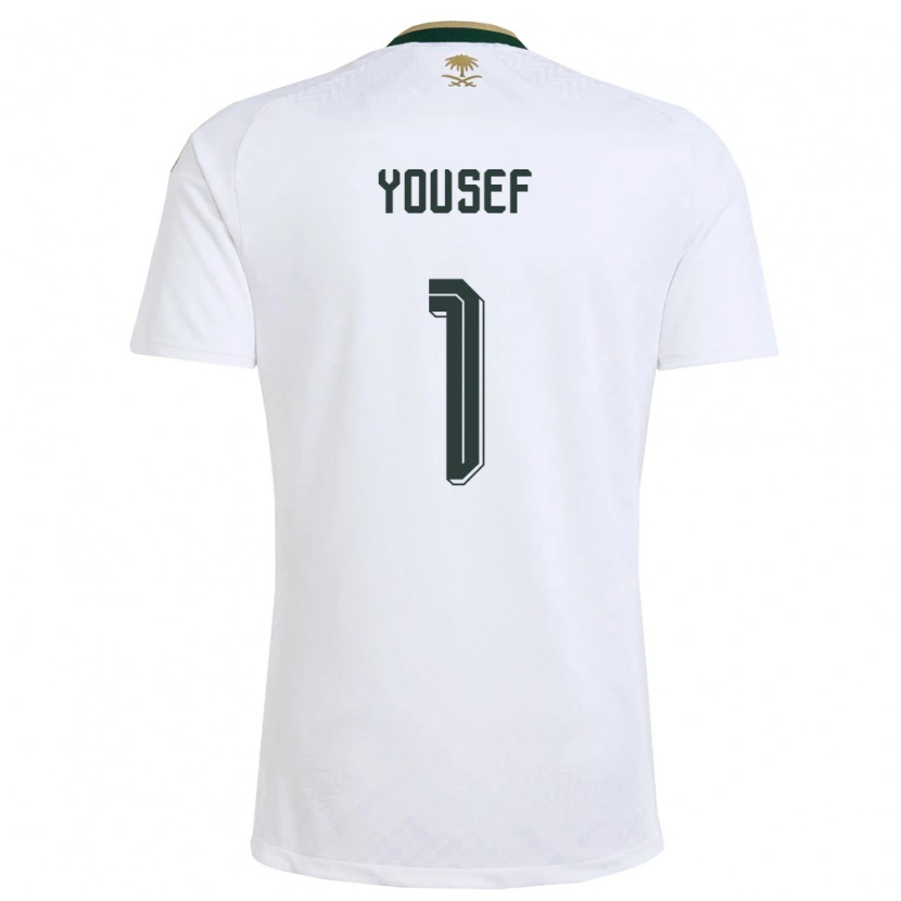 Danxen Män Saudi-Arabien Hamed Yousef #1 Vit Grön Guld Bortatröja Matchtröjor 26-28 Tröjor T-Tröja