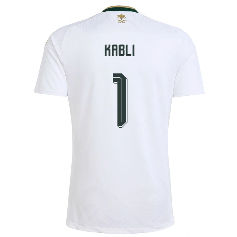 Danxen Män Saudi-Arabien Bader Kabli #1 Vit Grön Guld Bortatröja Matchtröjor 26-28 Tröjor T-Tröja
