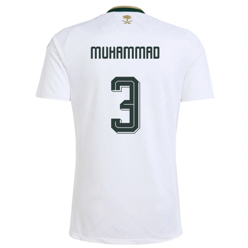 Danxen Män Saudi-Arabien Lin Muhammad #3 Vit Grön Guld Bortatröja Matchtröjor 26-28 Tröjor T-Tröja