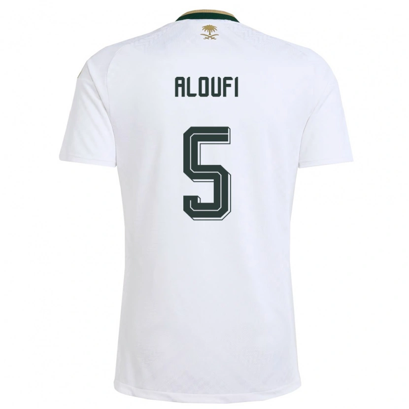 Danxen Män Saudi-Arabien Mohammed Aloufi #5 Vit Grön Guld Bortatröja Matchtröjor 26-28 Tröjor T-Tröja
