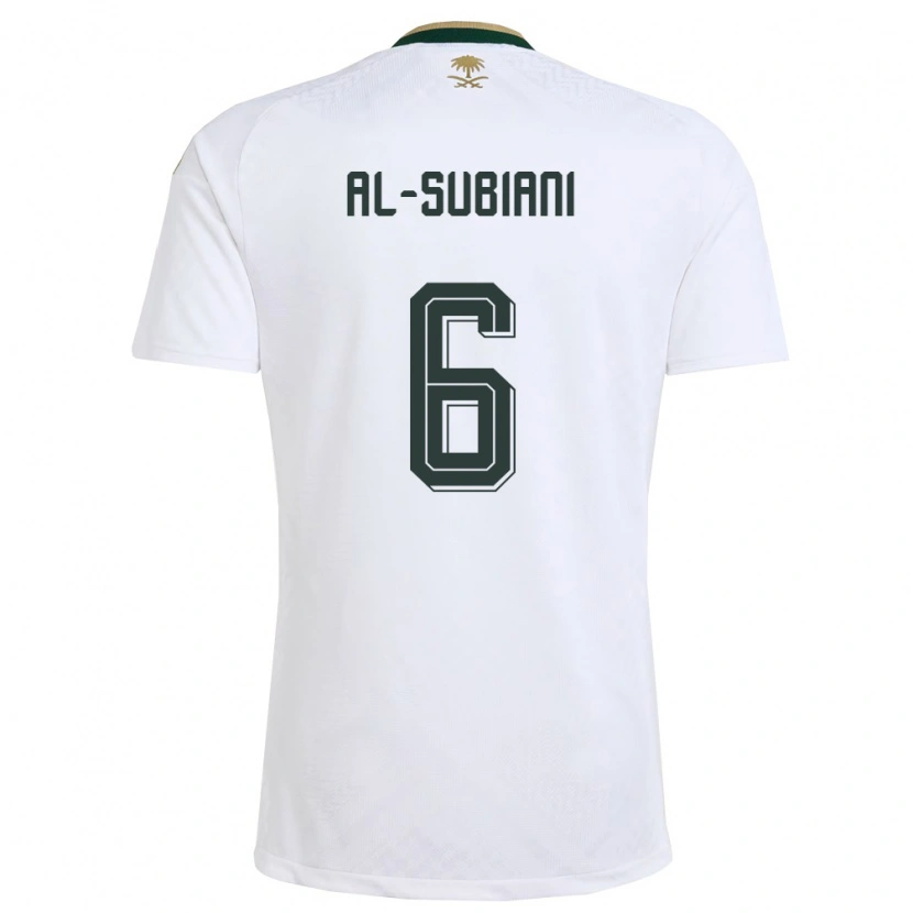 Danxen Män Saudi-Arabien Faisal Al-Subiani #6 Vit Grön Guld Bortatröja Matchtröjor 26-28 Tröjor T-Tröja