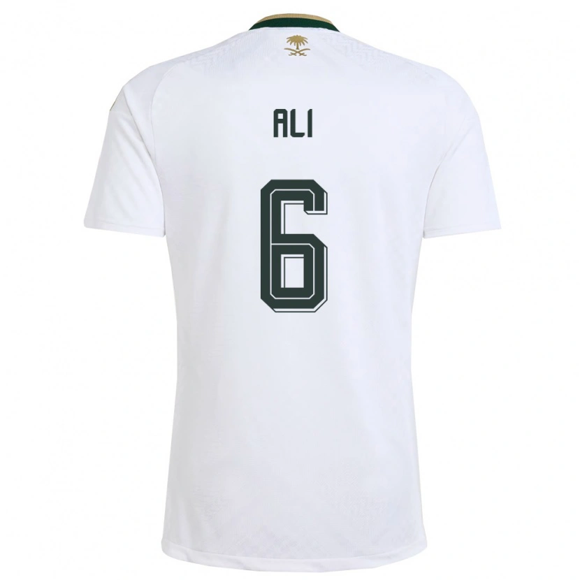 Danxen Män Saudi-Arabien Amjad Ali #6 Vit Grön Guld Bortatröja Matchtröjor 26-28 Tröjor T-Tröja
