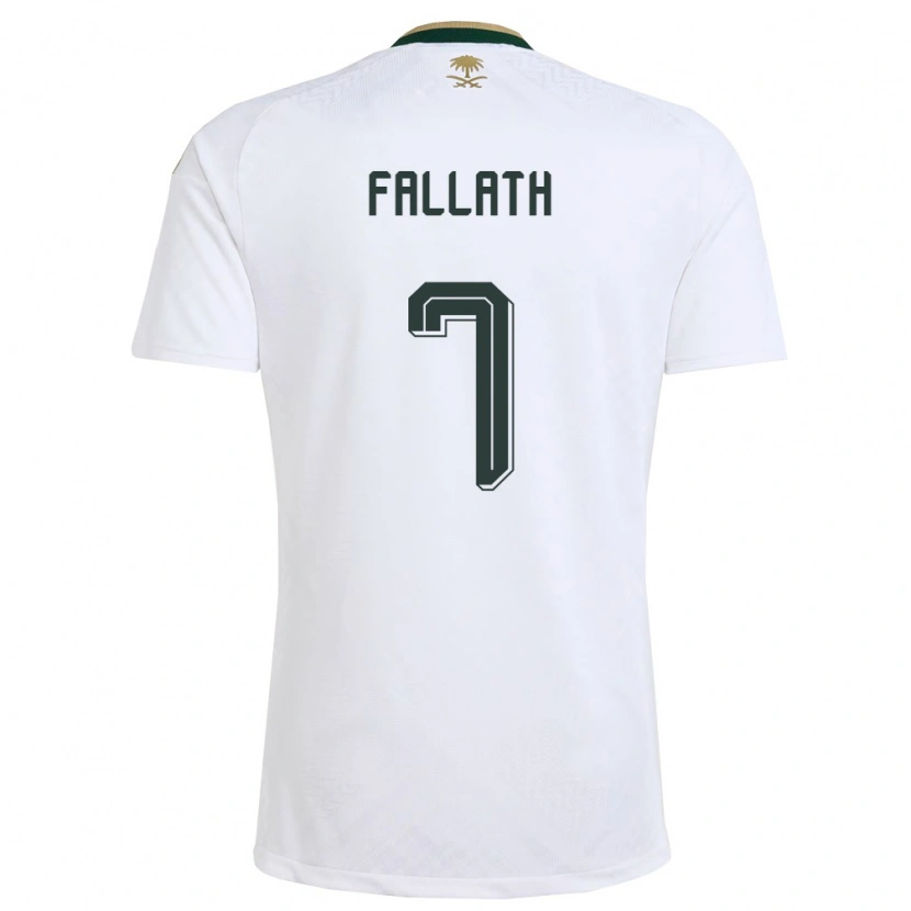 Danxen Män Saudi-Arabien Fahad Fallath #7 Vit Grön Guld Bortatröja Matchtröjor 26-28 Tröjor T-Tröja