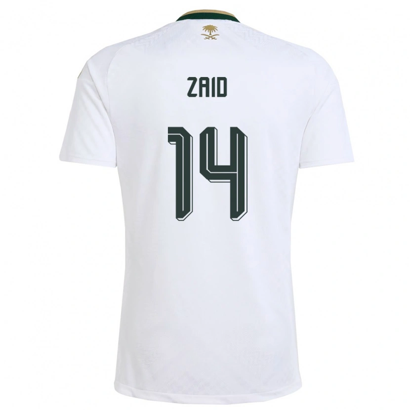 Danxen Män Saudi-Arabien Abdullah Zaid #14 Vit Grön Guld Bortatröja Matchtröjor 26-28 Tröjor T-Tröja