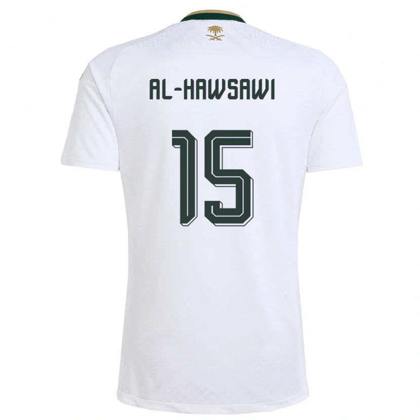 Danxen Män Saudi-Arabien Suhayb Al-Hawsawi #15 Vit Grön Guld Bortatröja Matchtröjor 26-28 Tröjor T-Tröja