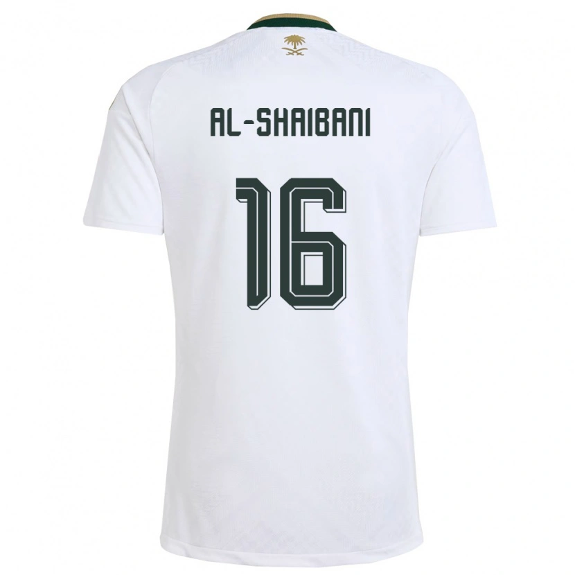 Danxen Män Saudi-Arabien Asrar Al Shaibani #16 Vit Grön Guld Bortatröja Matchtröjor 26-28 Tröjor T-Tröja