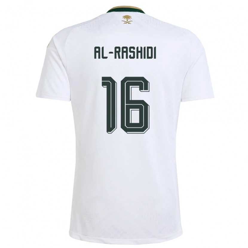 Danxen Män Saudi-Arabien Mohammed Al Rashidi #16 Vit Grön Guld Bortatröja Matchtröjor 26-28 Tröjor T-Tröja