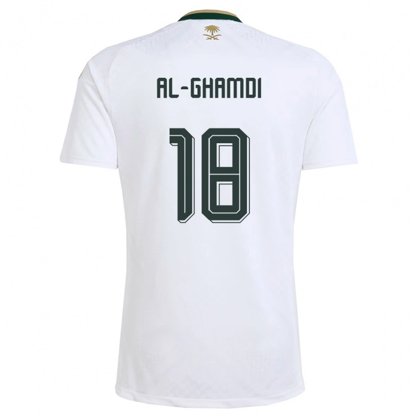 Danxen Män Saudi-Arabien Rakan Al-Ghamdi #18 Vit Grön Guld Bortatröja Matchtröjor 26-28 Tröjor T-Tröja