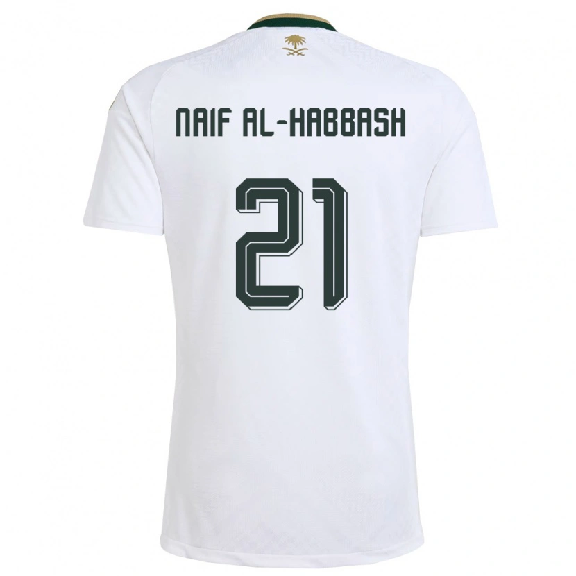 Danxen Män Saudi-Arabien Azzam Naif Al-Habbash #21 Vit Grön Guld Bortatröja Matchtröjor 26-28 Tröjor T-Tröja
