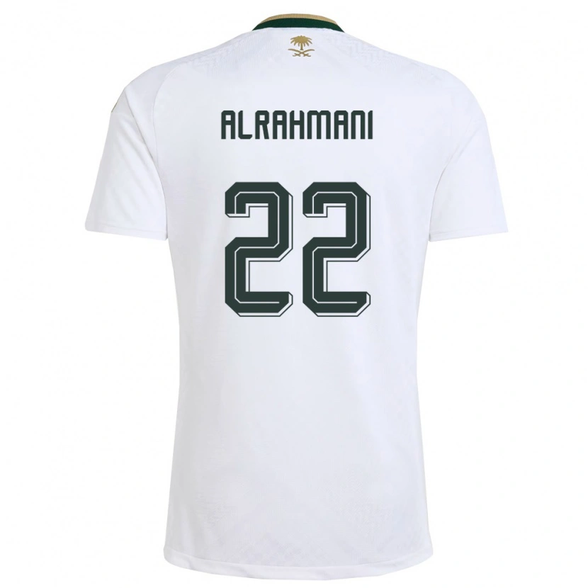 Danxen Män Saudi-Arabien Saleh Alrahmani #22 Vit Grön Guld Bortatröja Matchtröjor 26-28 Tröjor T-Tröja