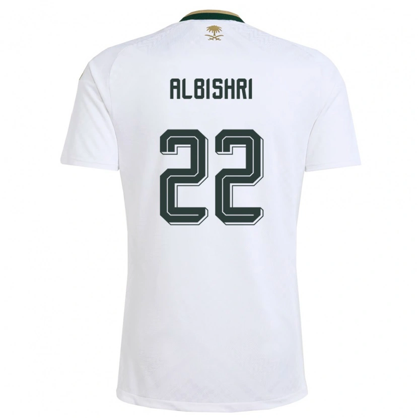 Danxen Män Saudi-Arabien Nawaf Albishri #22 Vit Grön Guld Bortatröja Matchtröjor 26-28 Tröjor T-Tröja
