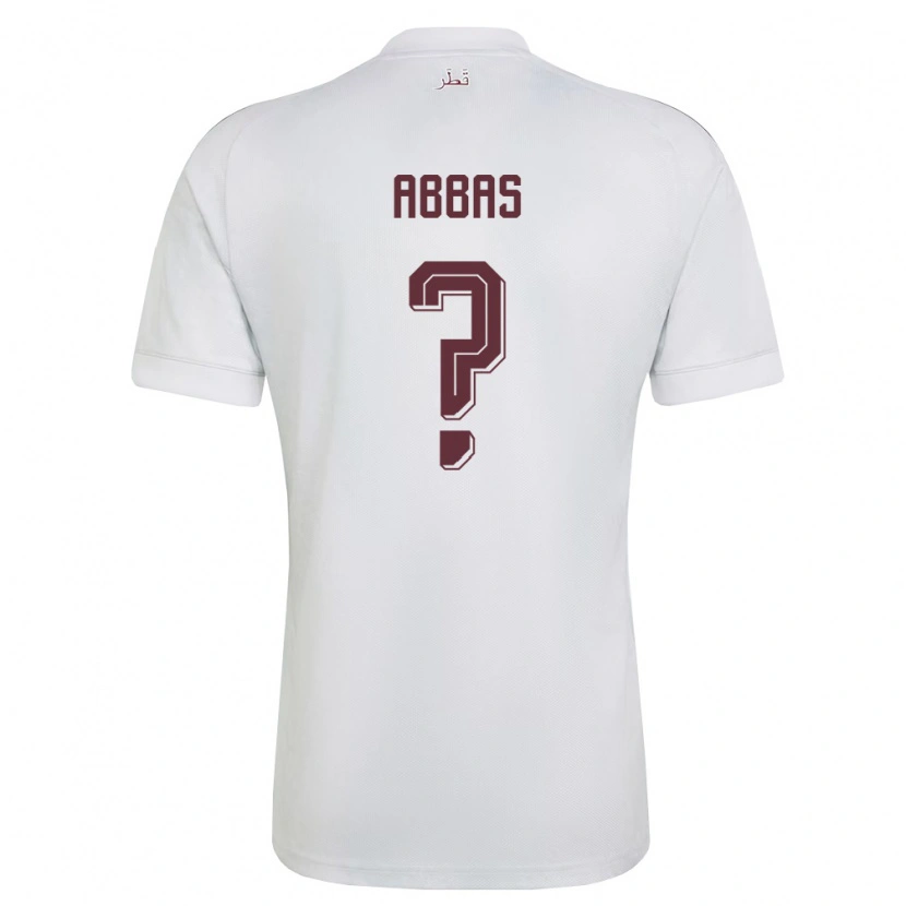 Danxen Män Qatar Nasser Abbas #0 Vit Burgund Bortatröja Matchtröjor 26-28 Tröjor T-Tröja