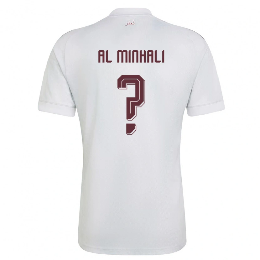 Danxen Män Qatar Ahmad Al Minhali #0 Vit Burgund Bortatröja Matchtröjor 26-28 Tröjor T-Tröja