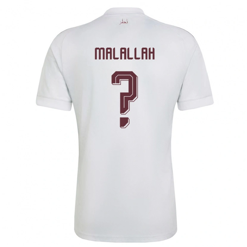 Danxen Män Qatar Ali Malallah #0 Vit Burgund Bortatröja Matchtröjor 26-28 Tröjor T-Tröja