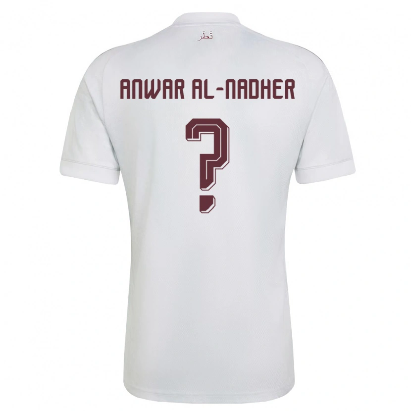 Danxen Män Qatar Salman Anwar Al-Nadher #0 Vit Burgund Bortatröja Matchtröjor 26-28 Tröjor T-Tröja