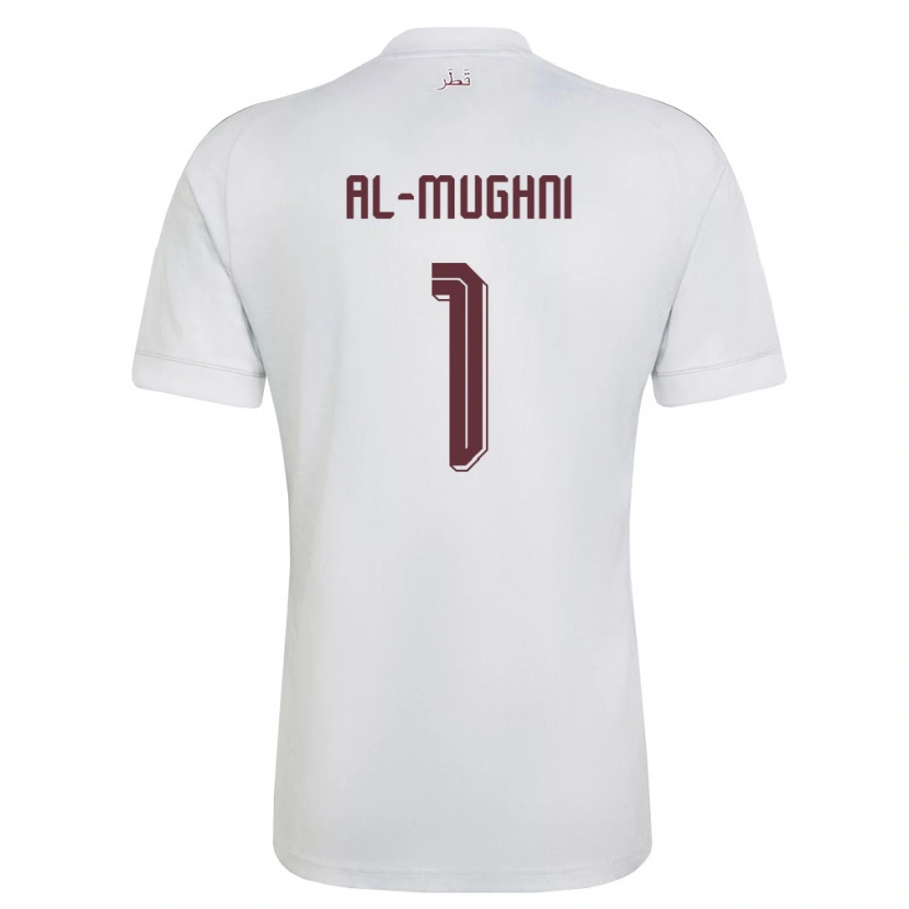 Danxen Män Qatar Tamim Al-Mughni #1 Vit Burgund Bortatröja Matchtröjor 26-28 Tröjor T-Tröja