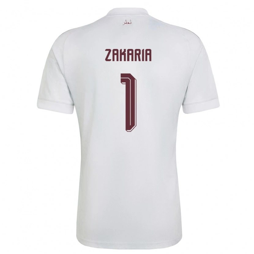 Danxen Män Qatar Salah Zakaria #1 Vit Burgund Bortatröja Matchtröjor 26-28 Tröjor T-Tröja